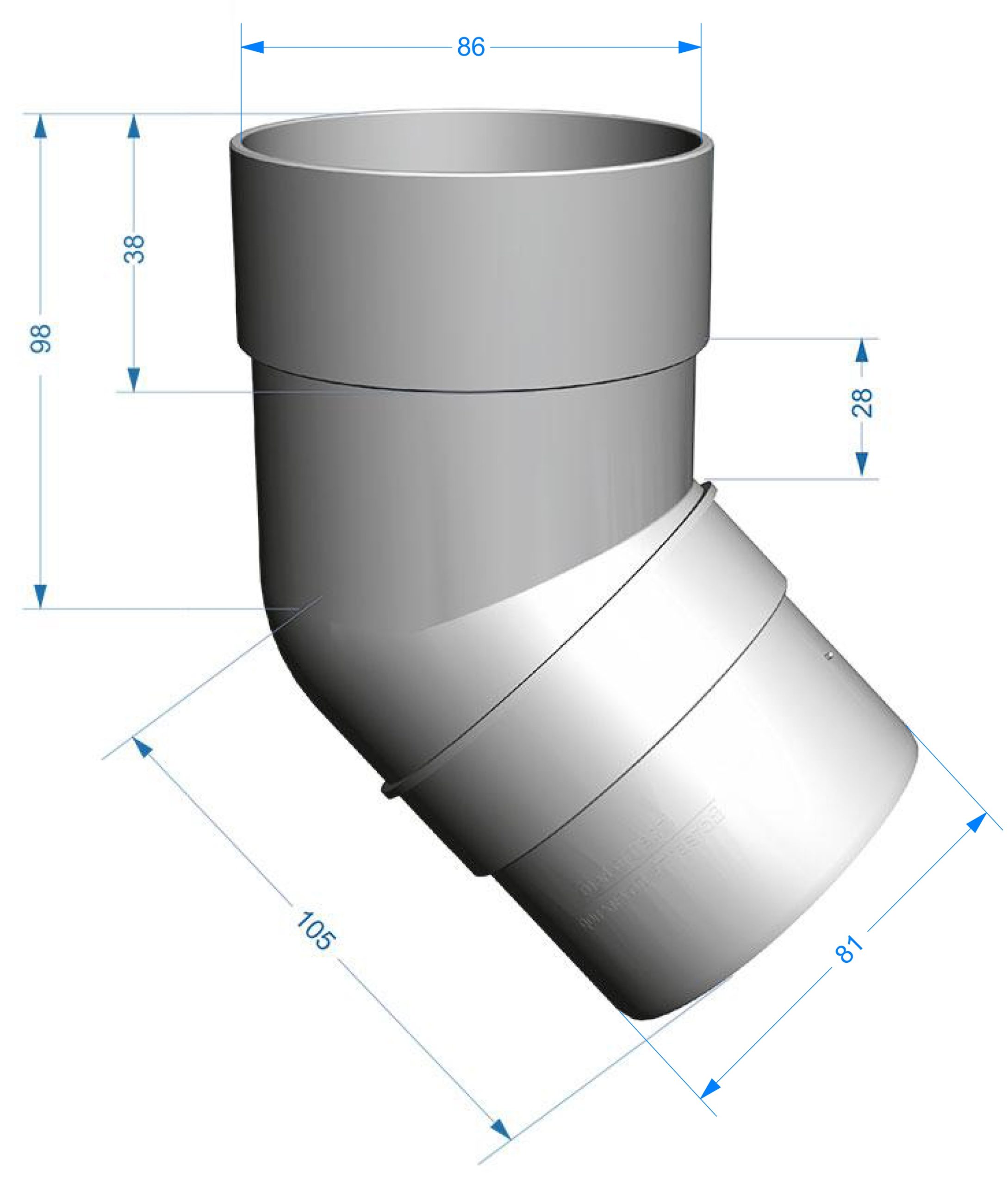 Колено 45° для водостока Döcke PREMIUM — изображение 2