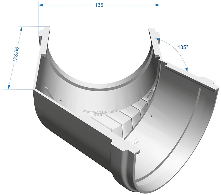 Угол желоба 135° для водостока Döcke PREMIUM