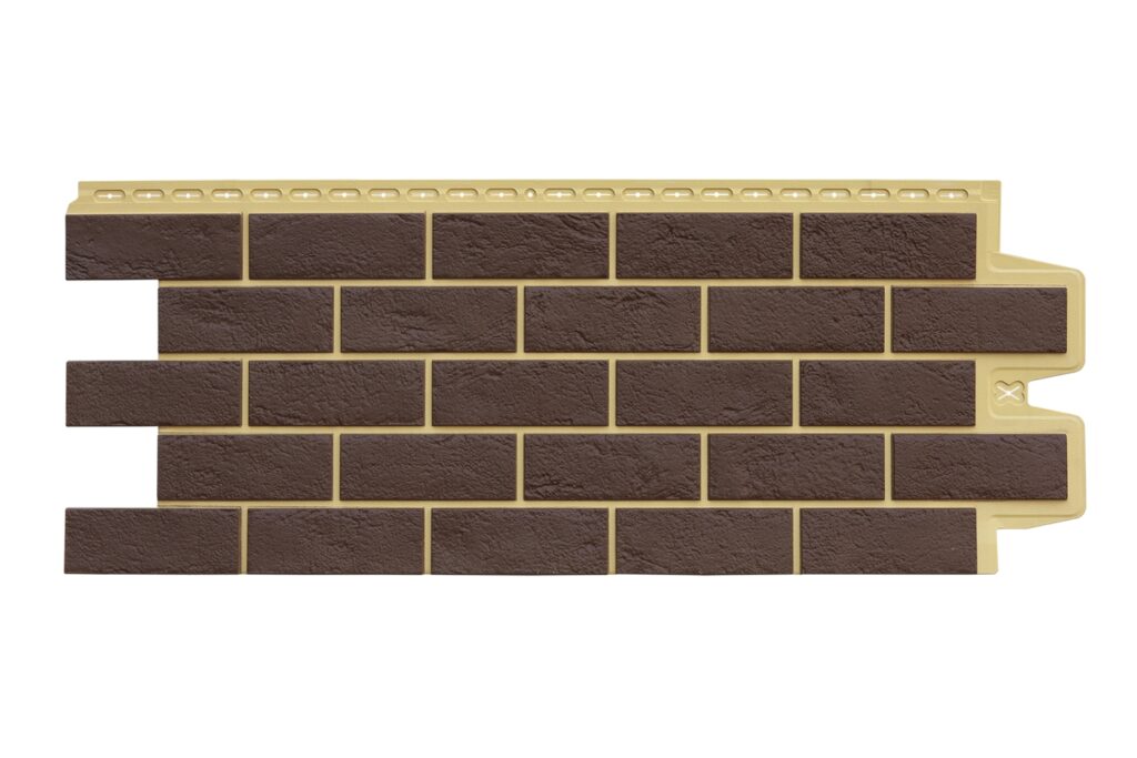 Фасадные панели Grand Line. Design Plus. Состаренный кирпич. Каштан с песочным швом