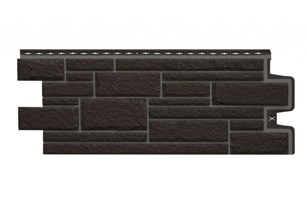 Фасадные панели Grand Line Камелот Design. Шоколадный со швом RAL 7006