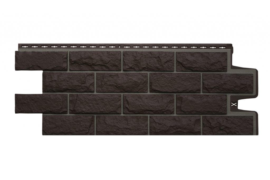 Фасадные панели Grand Line Колотый камень Design Шоколадный со швом RAL 7006