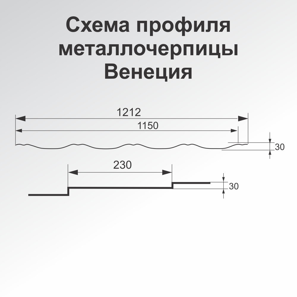 схема модульной металлочерепицы венеция