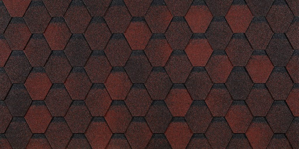 Гибкая битумная черепица Döcke Eurasia Шестигранник, Красный