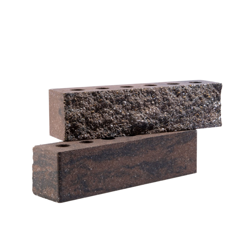 Кирпич облицовочный пустотелый COLORMIX 60х65х250мм РВАНЫЙ (Коричнево-черный)