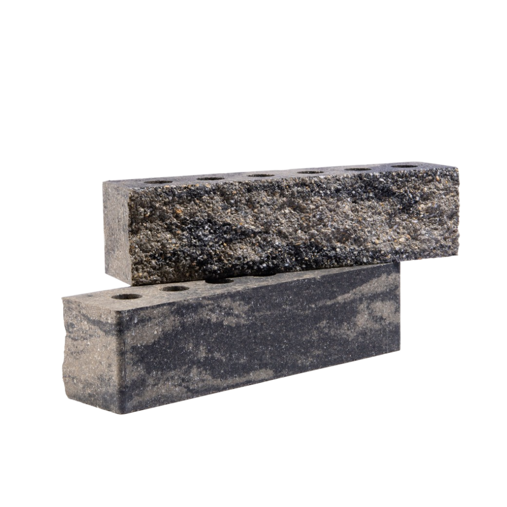 Кирпич облицовочный пустотелый COLORMIX 60х65х250мм РВАНЫЙ (Черно-серый)