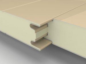 Фасадная трехслойная сэндвич-панель с замком Z-LOCK с пенополистиролом