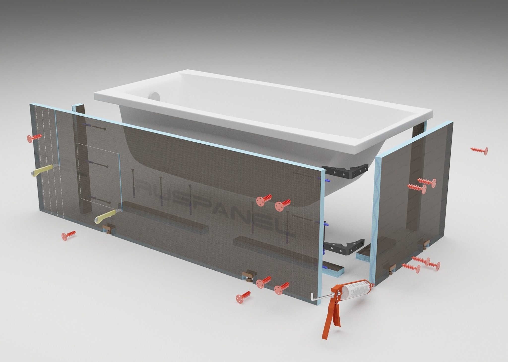 Экран для ванны RUSPANEL под отделку 1800×600×30 мм